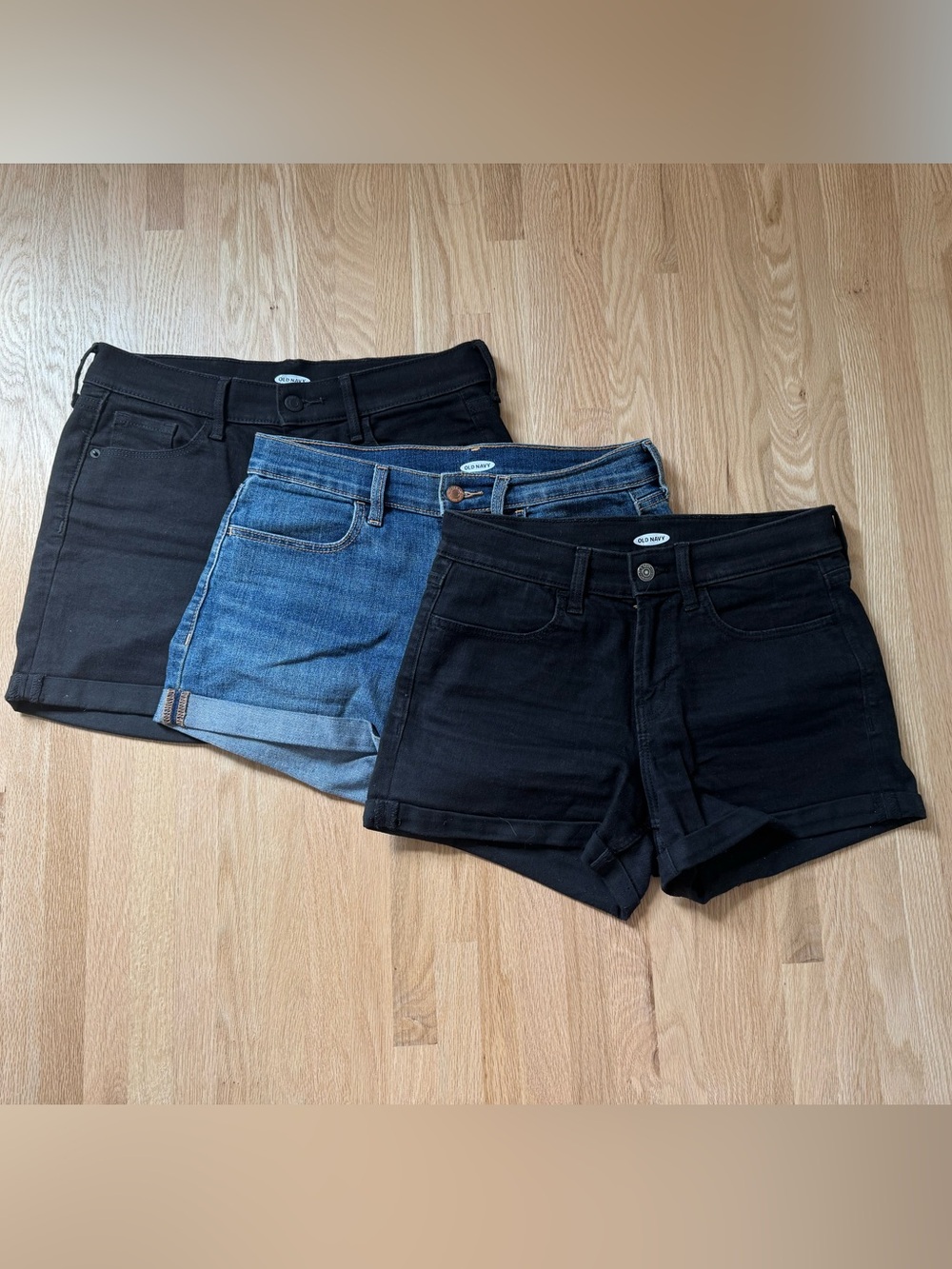 Old Navy Women’s Denim Shorts in Black & Blue - Three Pairs